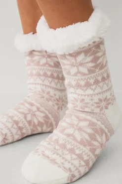 Ellos Strømper|Loungewear & Homewear>Collection Strømper Anita Cremefarvet/beige/rosa