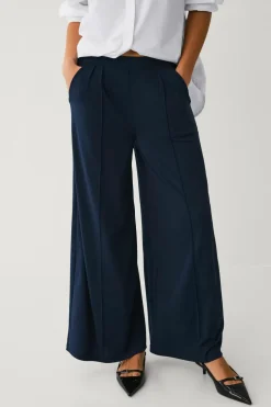 Ellos Collection Supervida-bukser i crepekvalitet Marinblå Best