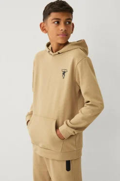 Ellos Collection Sweatshirt med hætte og print beige Hot