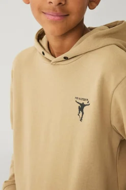 Ellos Collection Sweatshirt med hætte og print beige Hot