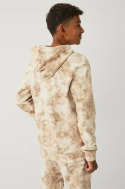 Ellos Collection Sweatshirt med hætte og print beige batikmønstret Hot