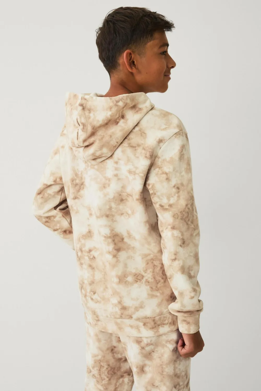 Ellos Collection Sweatshirt med hætte og print beige batikmønstret Hot