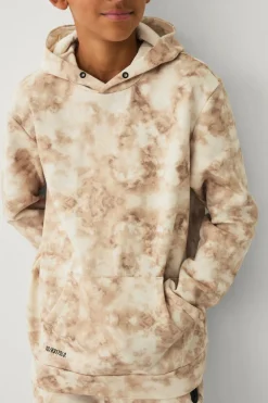 Ellos Collection Sweatshirt med hætte og print beige batikmønstret Hot