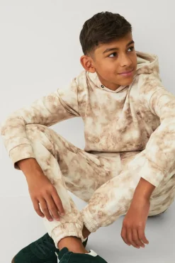 Ellos Collection Sweatshirt med hætte og print beige batikmønstret Hot