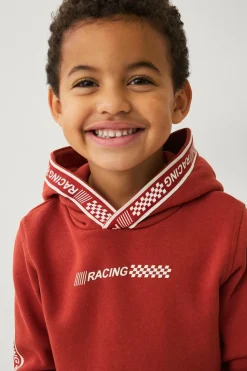 Ellos Collection Sweatshirt med hætte og print Brun