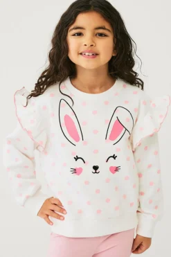 Ellos Collection Sweatshirt + leggings Maja Set Hvidmønstret + pink legging New