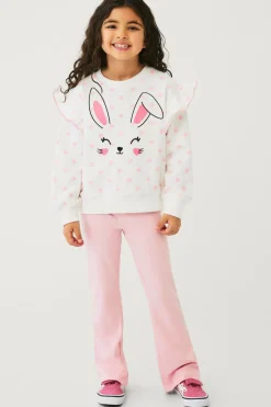 Ellos Collection Sweatshirt + leggings Maja Set Hvidmønstret + pink legging New