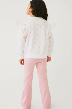 Ellos Collection Sweatshirt + leggings Maja Set Hvidmønstret + pink legging New