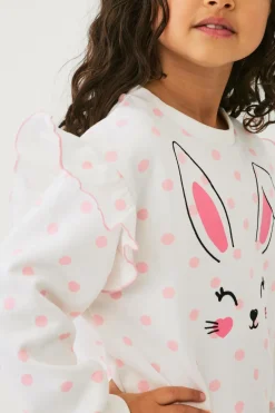 Ellos Collection Sweatshirt + leggings Maja Set Hvidmønstret + pink legging New