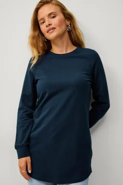 Ellos Collection Sweatshirttunika Marineblå Discount