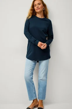 Ellos Collection Sweatshirttunika Marineblå Discount