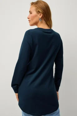 Ellos Collection Sweatshirttunika Marineblå Discount