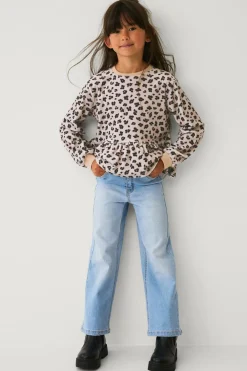 Ellos Collection Sweatshirt i velour Leiomønstrad