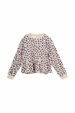 Ellos Collection Sweatshirt i velour Leiomønstrad