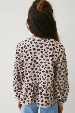 Ellos Collection Sweatshirt i velour Leiomønstrad