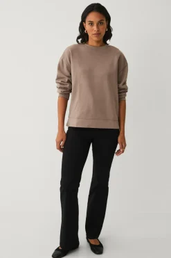 Ellos Sweatshirts & Hoodies>Collection Sweatshirt med børstet inderside beige