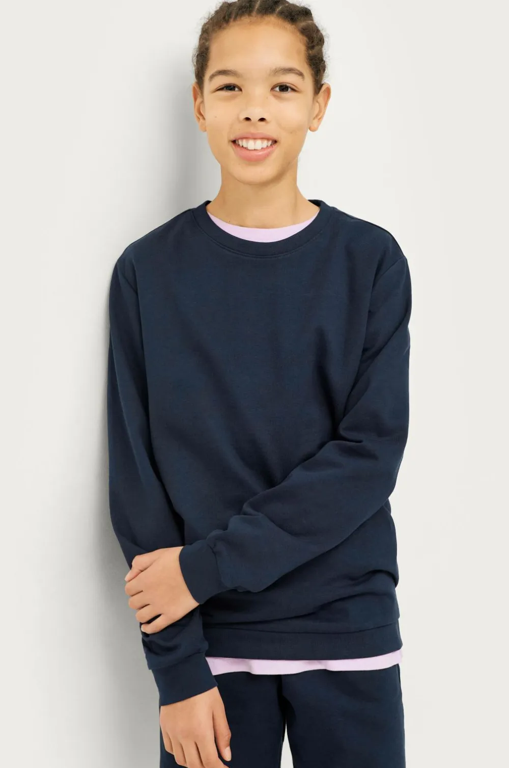 Ellos Collection Sweatshirt Crew Basic Blue/misty grey Outlet