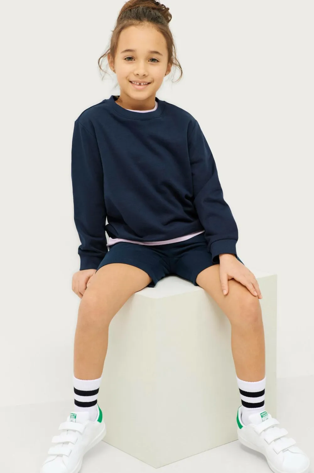 Ellos Collection Sweatshirt Crew Basic Blue/misty grey Outlet