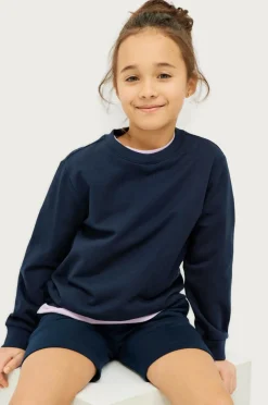 Ellos Collection Sweatshirt Crew Basic Blue/misty grey Outlet