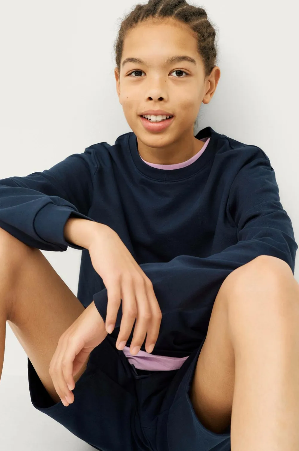 Ellos Collection Sweatshirt Crew Basic Blue/misty grey Outlet