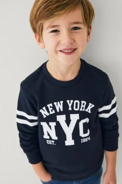 Ellos Collection Sweatshirt med tryk Marineblå Discount