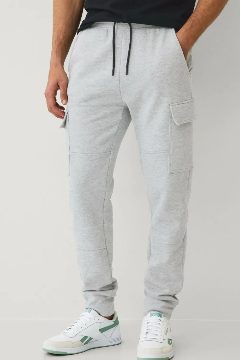 Ellos Bukser>Collection Sweatbukser med benlommer Lysegråmeleret