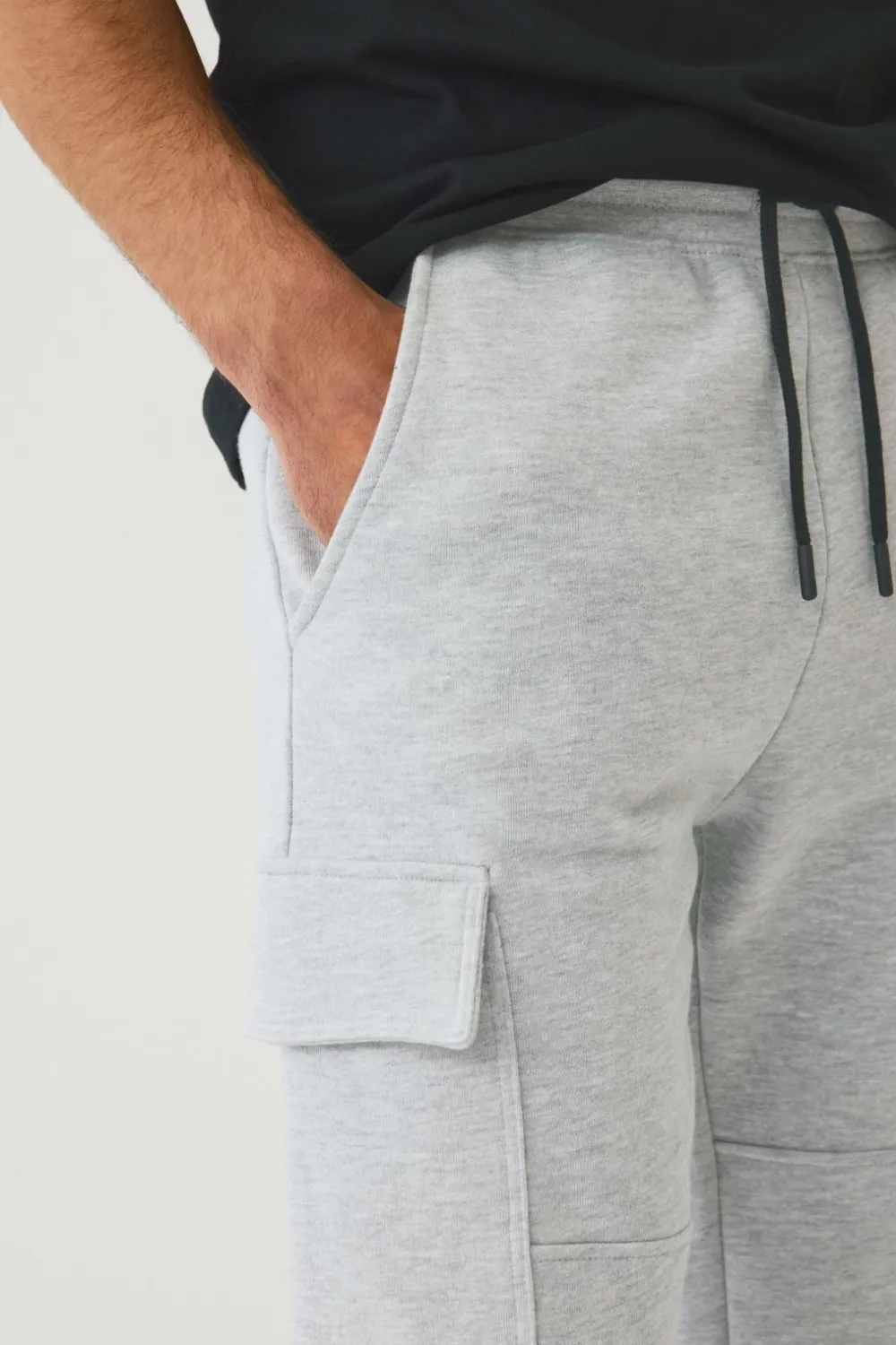 Ellos Bukser>Collection Sweatbukser med benlommer Lysegråmeleret