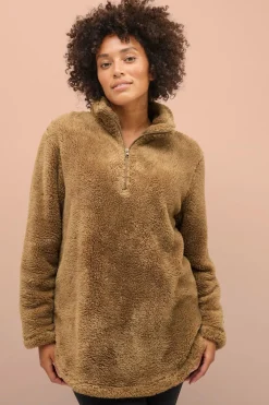 Ellos Overtøj|Overtøj>Collection Sweatshirt i fleece Brun