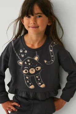 Ellos Collection Sweatshirt med volant mørkegrå Sale