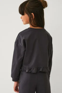 Ellos Collection Sweatshirt med volant mørkegrå Sale