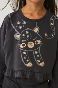 Ellos Collection Sweatshirt med volant mørkegrå Sale