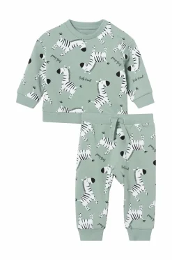 Ellos Trøjer>Collection Sweatshirt + sweatbukser Set Leon Grønmønstret