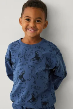 Ellos Collection Sweatshirt med tryk Blå Online