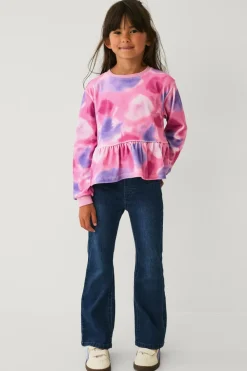 Ellos Collection Sweatshirt i velour rosa/lilla batikmønstret New