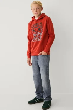 Ellos Sweatshirts & Hoodies>Collection Sweatshirt med hætte og print rustød