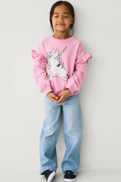 Ellos Sweatshirts & Hoodies>Collection Sweatshirt med flæser roze