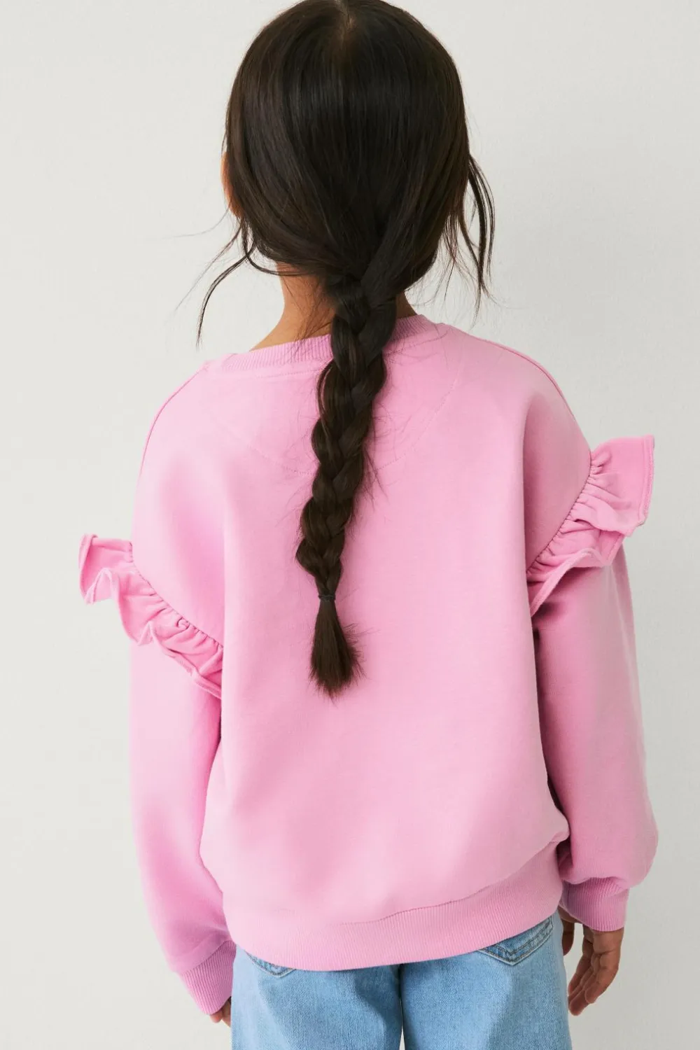Ellos Sweatshirts & Hoodies>Collection Sweatshirt med flæser roze