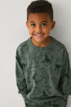 Ellos Sweatshirts & Hoodies>Collection Sweatshirt med tryk grøn