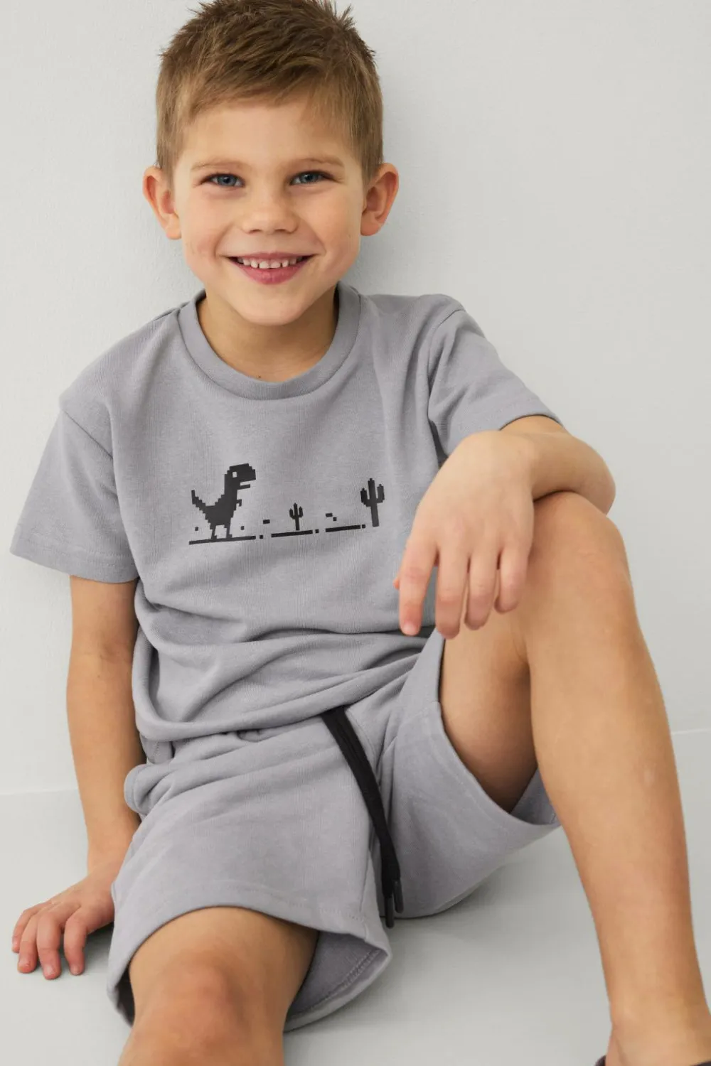 Ellos Sæt Til Børn>Collection Sweatshirt + sweatshorts Grå