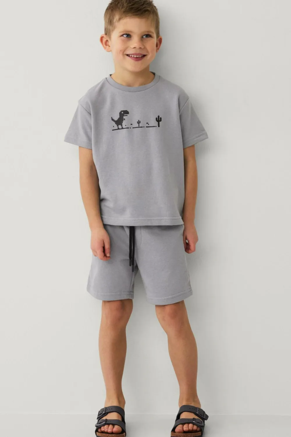Ellos Sæt Til Børn>Collection Sweatshirt + sweatshorts Grå