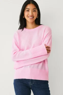 Ellos Trøjer & Cardigans>Collection Sweater med O-hals Rosa