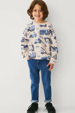 Ellos Collection Sweatshirt med print blå mønstreret Outlet