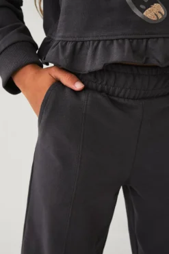 Ellos Collection Sweatpants med brede ben mørkegrå Best