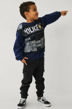 Ellos Sweatshirts & Hoodies>Collection Sweatshirt med dekorativt tryk Mørkeblå