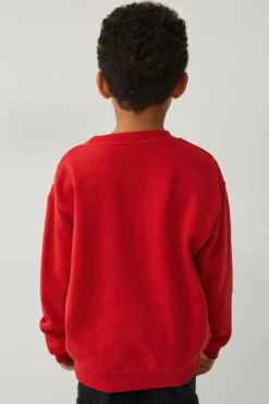 Ellos Collection Sweatshirt med dekorativt tryk Rød Outlet