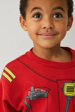 Ellos Collection Sweatshirt med dekorativt tryk Rød Outlet