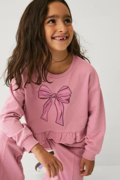 Ellos Collection Sweatshirt med volant rosa Discount