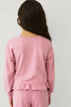 Ellos Collection Sweatshirt med volant rosa Discount