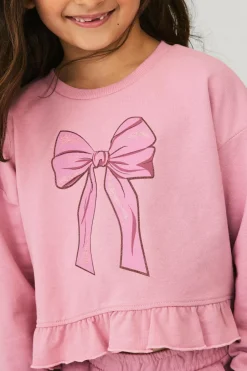 Ellos Collection Sweatshirt med volant rosa Discount