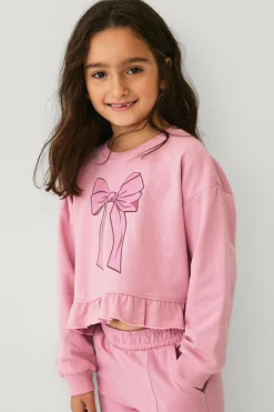 Ellos Collection Sweatshirt med volant rosa Discount